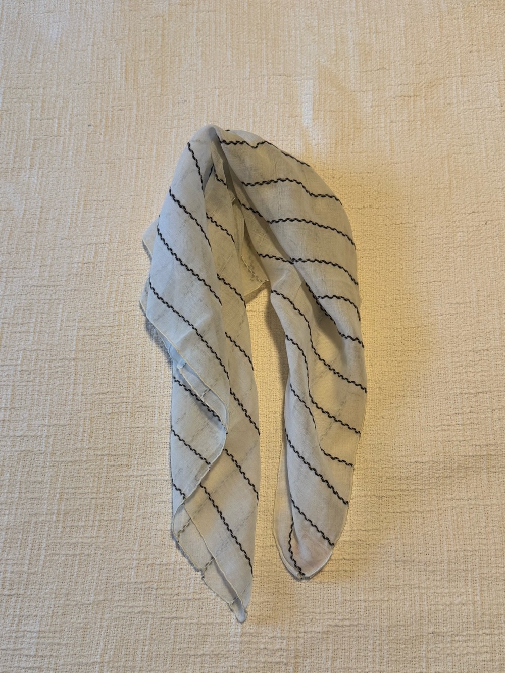Vintage Carol Laurie Striped Square Scarf